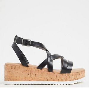 Torrid Black and cork platform gladiator sandal 10WW